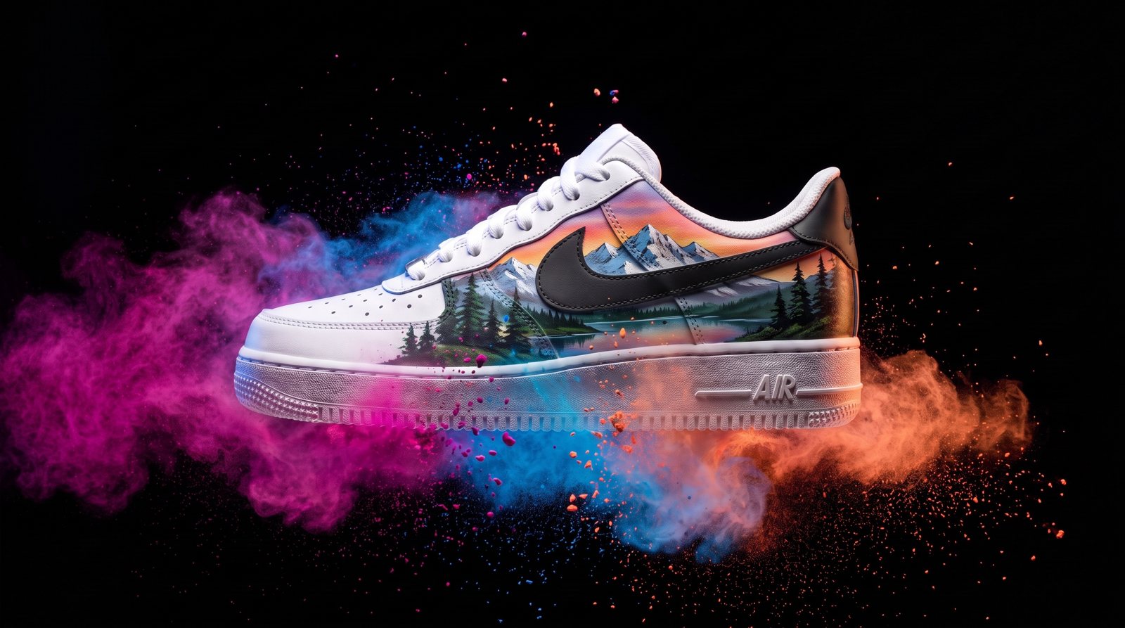 Air Force 1 mit airgebrushter Alpenlandschaft